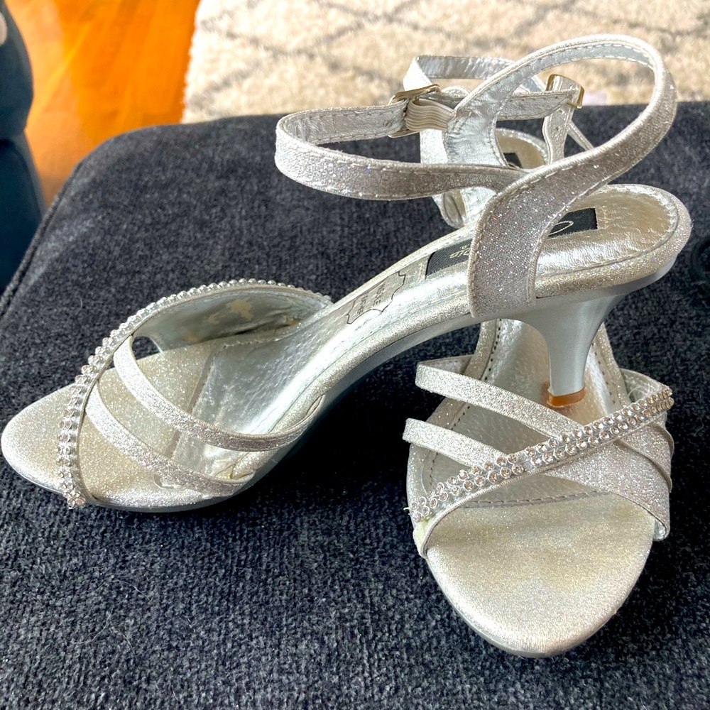 Silver Sequined Heel